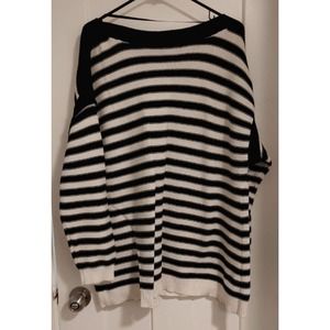 Lane Bryant Striped B&W Sweater